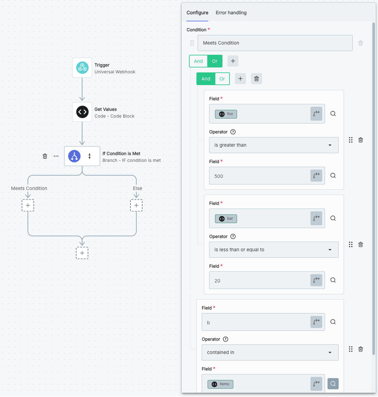 Combining comparison operators