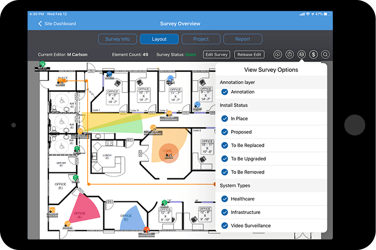 visualize status with layering