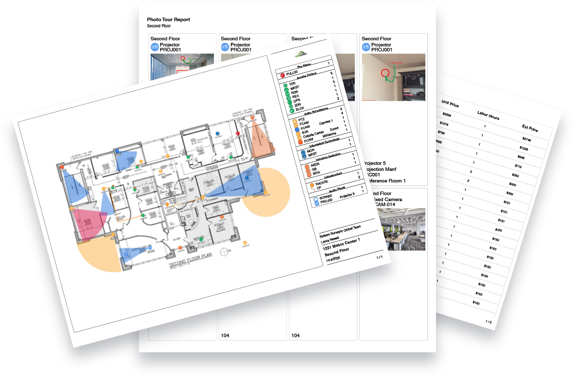 blueprints and camera placements